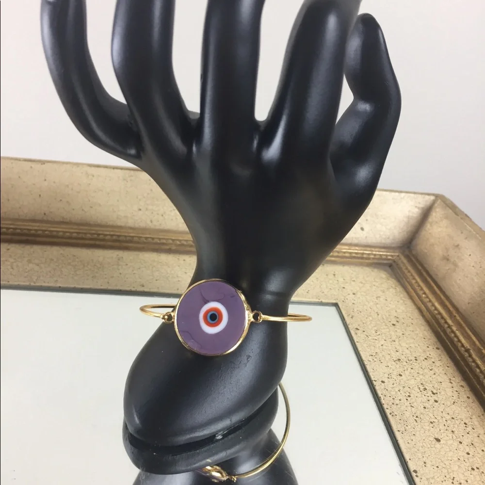 Purple evil eye bracelet